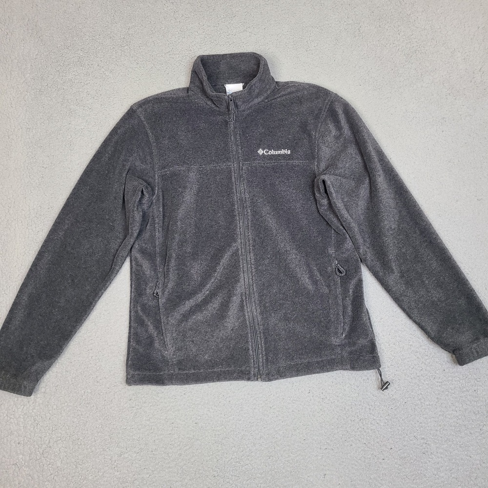 Columbia Steens Mountain Full Zip Fleece Jacket Mens Medium Charcoal Gray